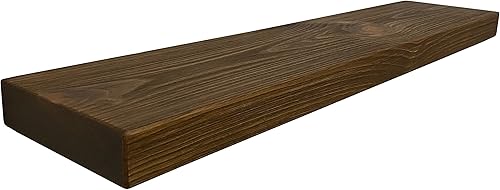 Vista 166 de joelsantiques - Estante rústico y contemporáneo con soportes, pino macizo, hecho a mano en Estados Unidos, 2 pulgadas de grosor x 8 pulgadas de Gris