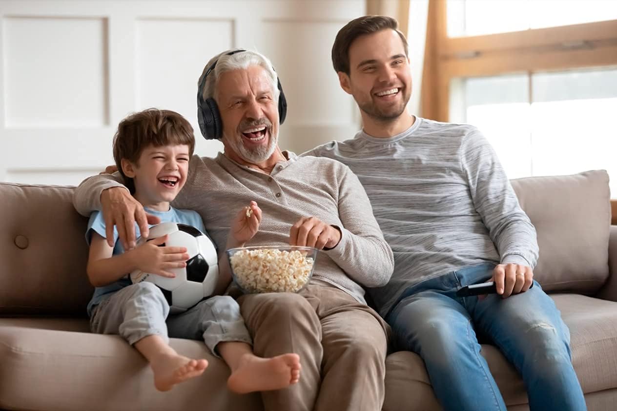 audiorange seniors hard of hearing wireless tv over ear headphones lightweight comfortable rechargeable tv headphones television hearing device