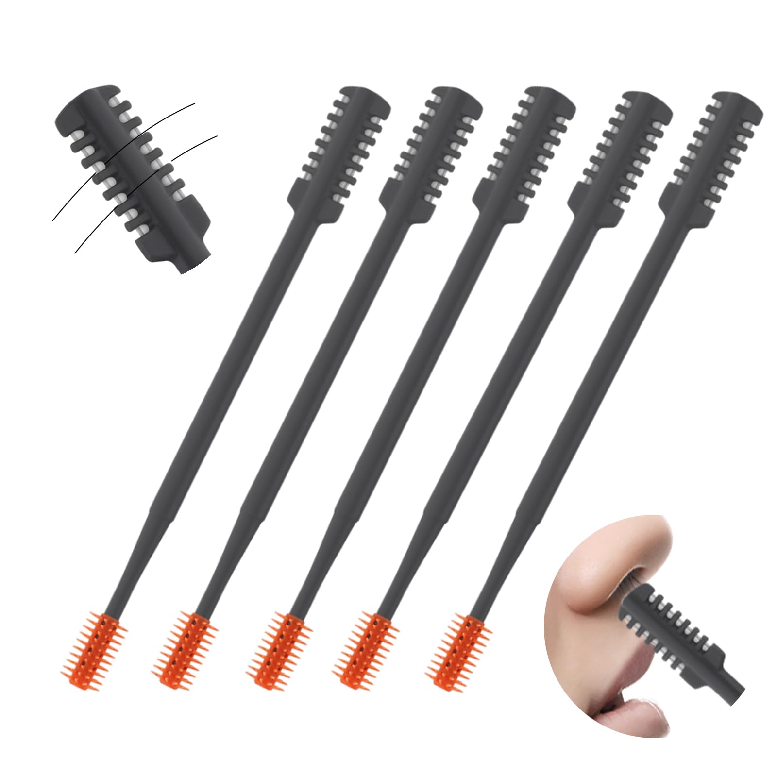 5PCS 2-in-1 Nasal Hair Cutter 2026 Upgrade Double-Sided Nose Hair Trimmer Manual Nose Trimmer Portable for Women and