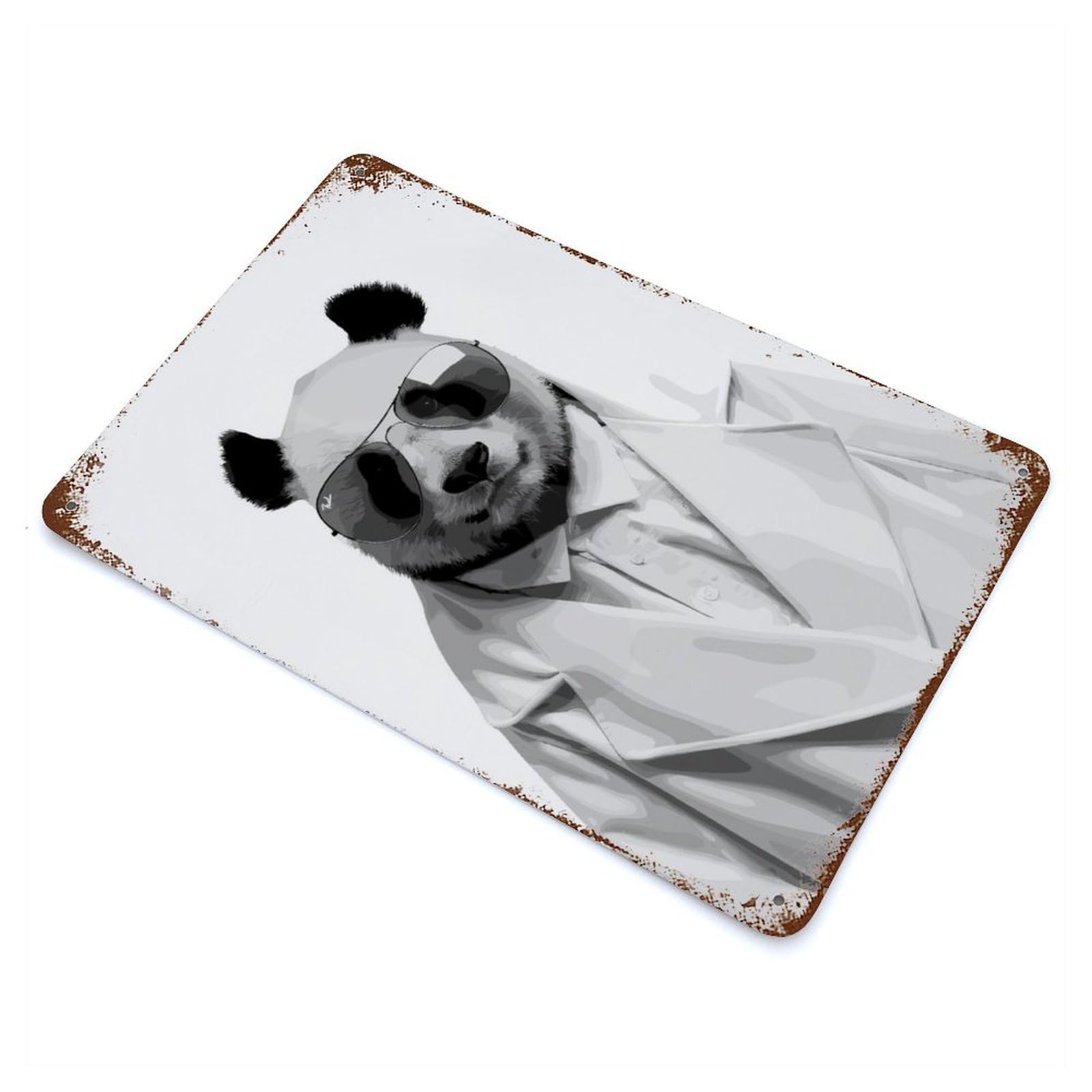 Panda Animals Cute Decorative Tin Sign 11.8"x7.9", Ideal for Basement, Hobby Room And Garage Decor