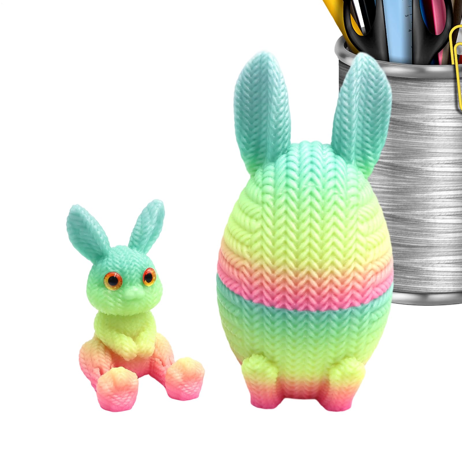 Œuf imprimé en 3D décoration de bureau de Pâques et panier de vacances