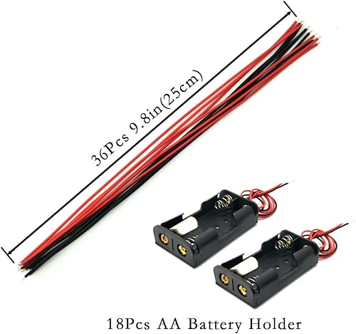 Miniatura 9 de EUDAX Juego de 18 motores de corriente continua, mini motor eléctrico de 1.5-3 V 24000 RPM con 252 engranajes de plástico, 2 soportes de batería AA,