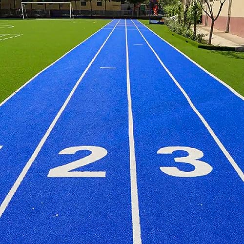 Niebieski dywan ze sztucznej trawy – antypoślizgowa mata murawowa o grubości 3 cm do użytku wewnątrz / na zewnątrz, na place zabaw i podwórka, 61 x 200 cm z otworami odpływowymi
