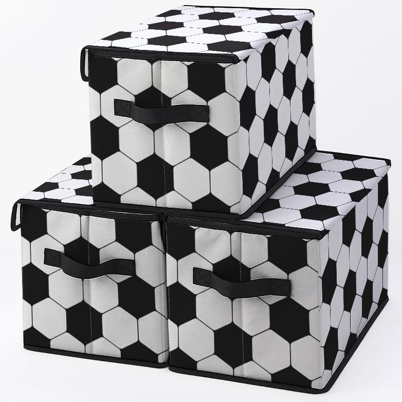 Image of Stackable Clothes Storage Bins with Lids 3 Pack | Closet Organizers Fabric Cat Printing Box for Home and Office,Blanket Clothes Organizers,Under Bed Storage Containers