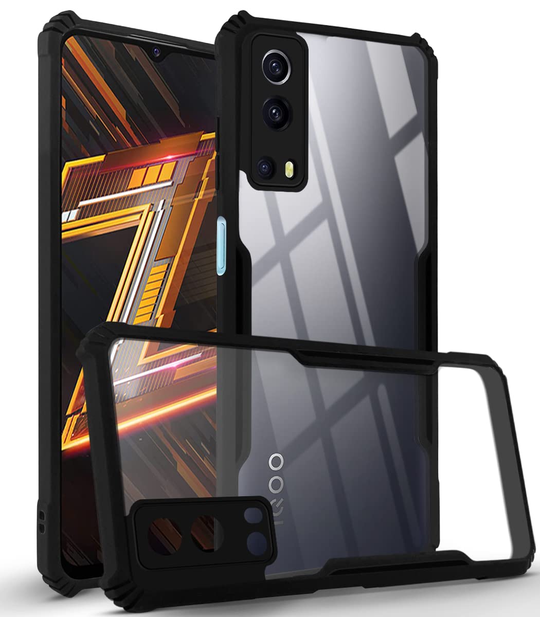 Jkobi Back Cover Case for Vivo iQOO Z3 5G (Crystal Glass Back | Camera Protection | Shockproof Bumpers | Professional Black) (B0B3S1LHYL) Amazon Price History, Amazon Price Tracker