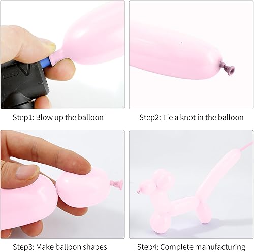 Miniatura 3 de 260 globos, 50 globos largos, globos de color rosa macarrón 260, globos largos para arco de globos, kit de animales de globo, globos para animales