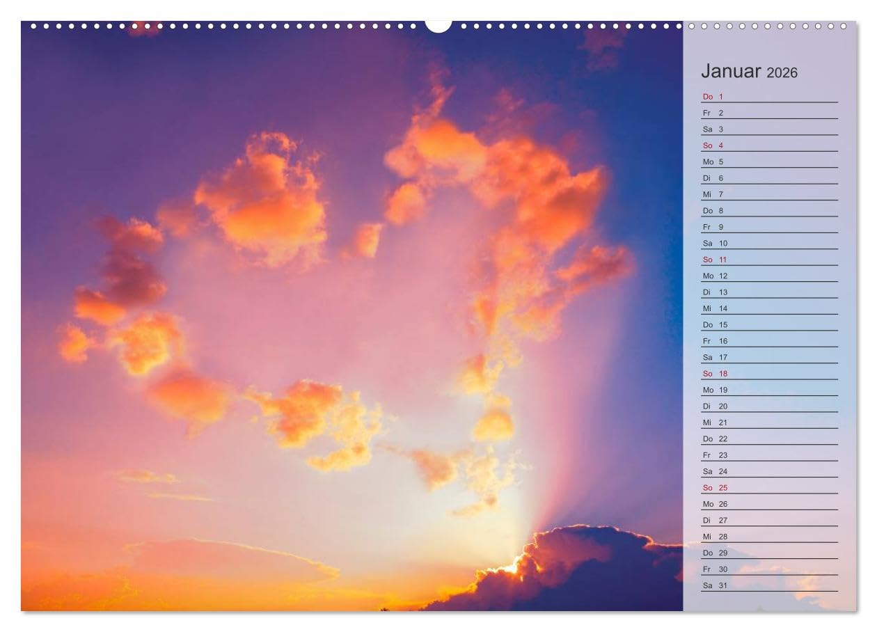 Tage von Herzen (hochwertiger Premium Wandkalender 2026 DIN A2 quer), Kunstdruck in Hochglanz: Geburtstagskalender mit Platz für Notizen (CALVENDO Lifestyle)