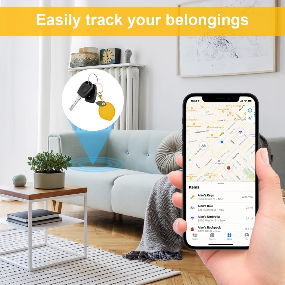 AXFEE Funda protectora de 360° para AirTag, llavero de cuero de dibujos animados para soporte de Air-tag, funda protectora para etiquetas de aire, decoración para llaves, bolsa, collar de mascotas — view 5