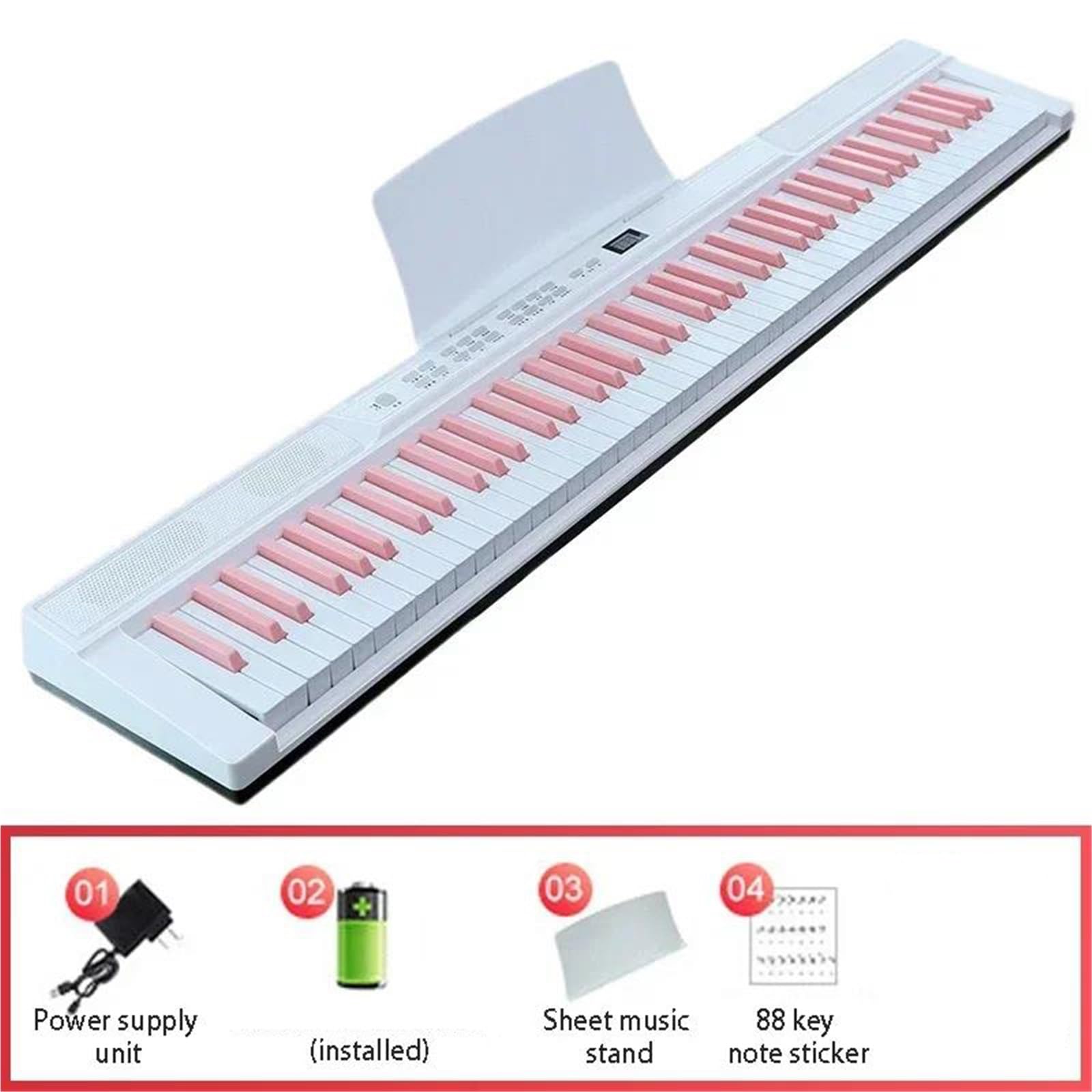 Profesjonalne Pianino Elektroniczne 88 Klawiszy Organy Elektroniczne Dla Początkujących Profesjonalne Przenośne Instrumenty Klawiszowe(Type1)