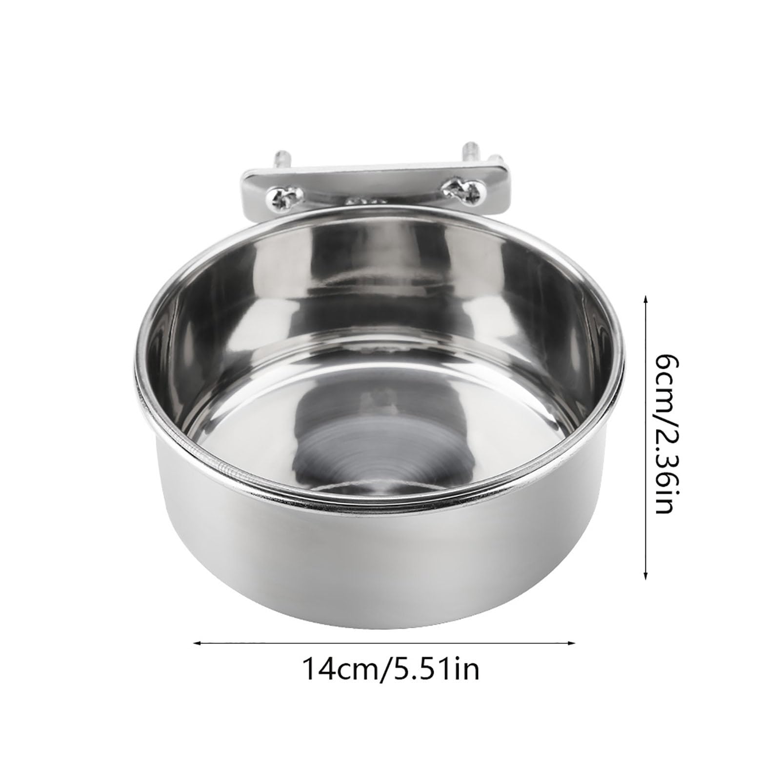 Appendere cibo regolabile acqua cibo ciotola di alimentazione in acciaio inox pappagallo parrocchetto alimentatore gabbia per uccelli accessorio bere tazza(L)
