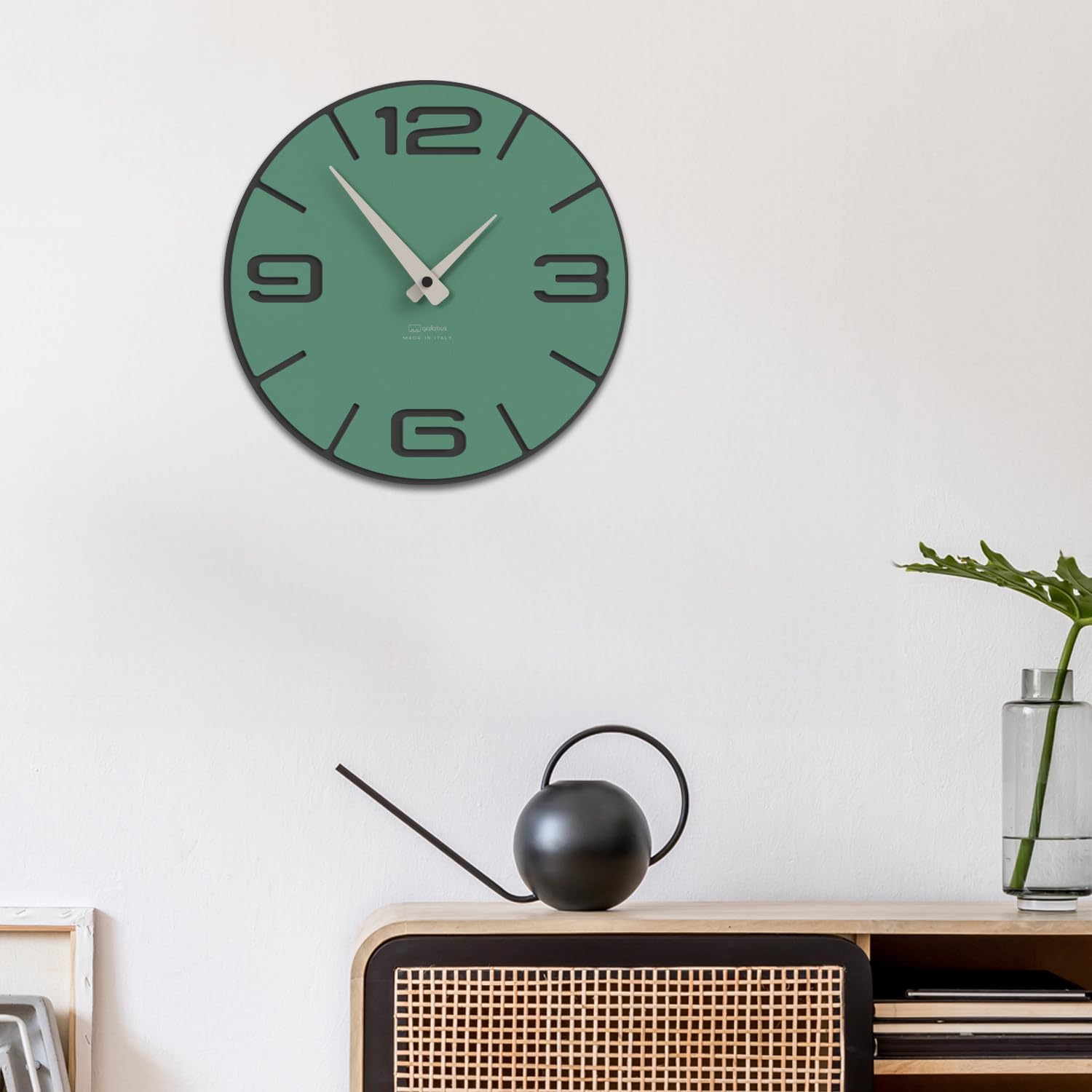 Giallobus - Reloj premium - Simple relief - Madera de MDF - Premium 45x45cm - n.20 Alexandrite - Artesano Made in Italy - Silencioso - Idea de regalo - Doble nivel moderno