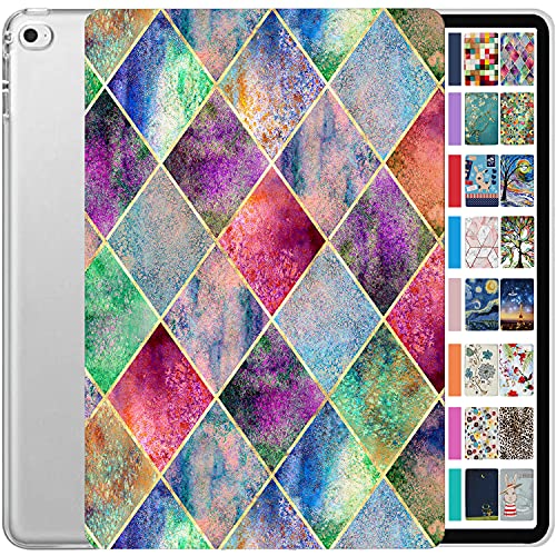 Image of DuraSafe Cases for iPad 7.9 Inch Mini 4 Generation 2015 [ Mini 4th Gen ] A1538 A1550 MK6K2HN /A MK6J2HN /A MK6L2HN /A Printed Slim Hard Shell Protective Stand Cover - Diamond Grid