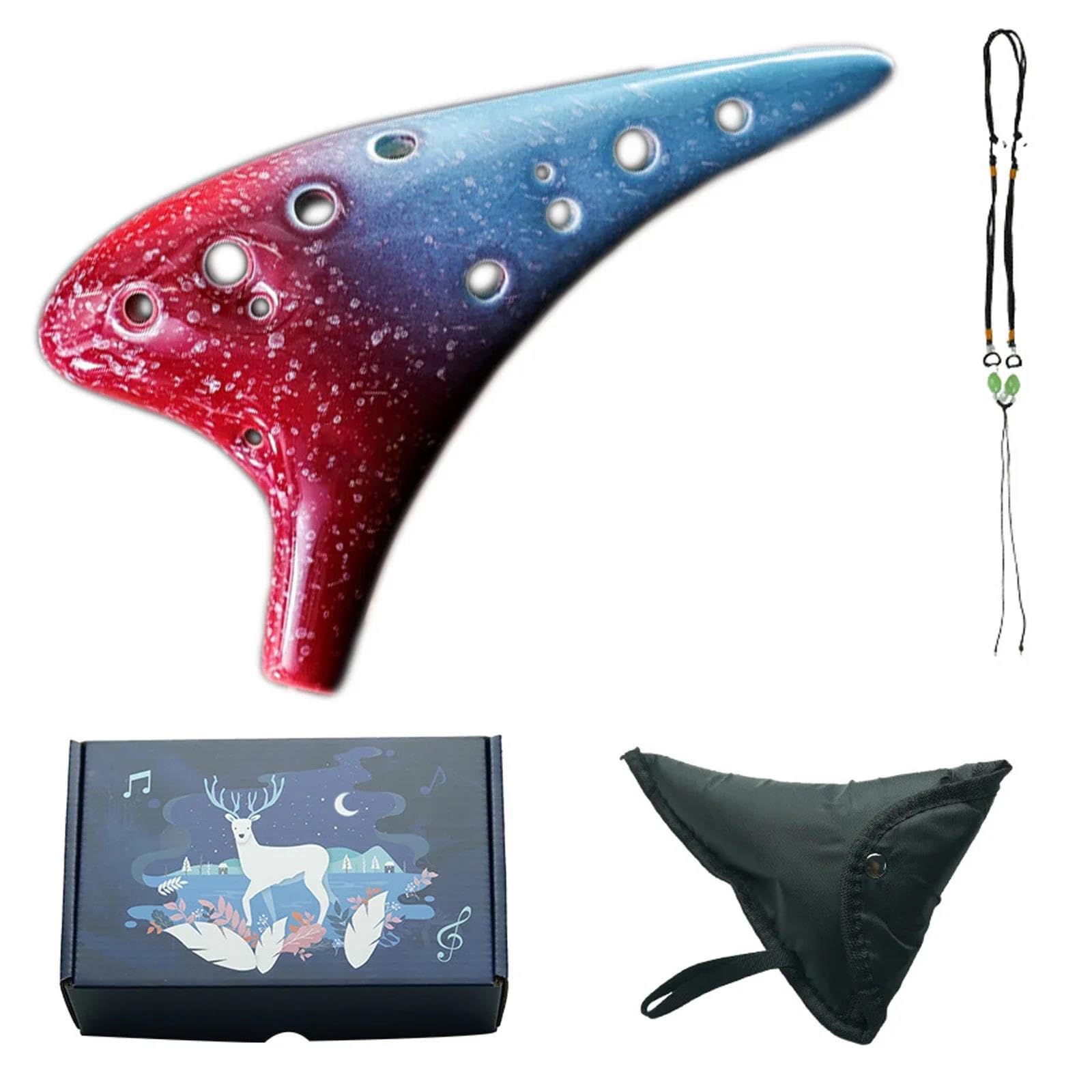 Ocarina Strumento Leggero Per Ocarina Contralto A 12 Fori In Do Con Custodia Per Il Trasporto E Tracolla Ideale Per Suonare All'aperto(3)