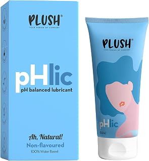 PLUSH pHlic Aloe Infused Personal Lubricant For Men & Women- Unflavoured, 50ml Skin Friendly pH Balanced Lube Helps Prevents Dryness Easy To Wash Off & Convenient For Use