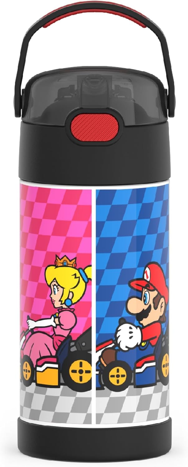 THERMOS FUNTAINER Water Bottle with Straw - 12 Ounce - Kids Stainless Steel Vacuum Insulated Water Bottle with Lid, Super Mario Brothers - Image 8