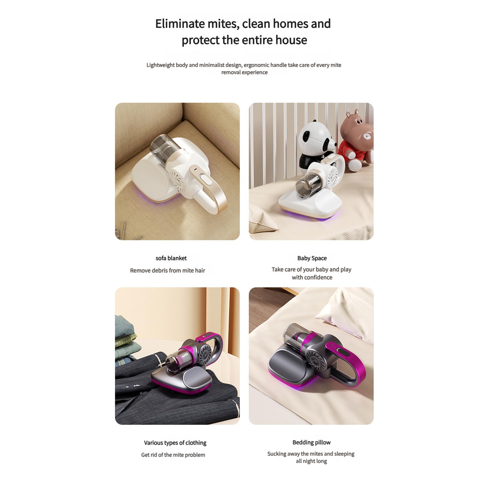 Aspiradora de Mano, Herramienta de eliminación de Polvo, Limpiador de Polvo, eliminadores eficientes, pequeños Accesorios de Limpieza para hogar, Textura ABS, aspiradoras de para Mascotas
