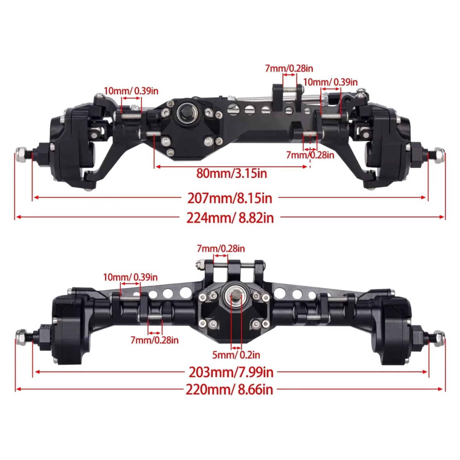 Per Vanquish VS4-10 Per Phoenix F10 Per LCG 1/10 Portale Anteriore Posteriore Alluminio Asse RC Crawler Chassis Parti Aggiornamento Lavorate Ricambi RC