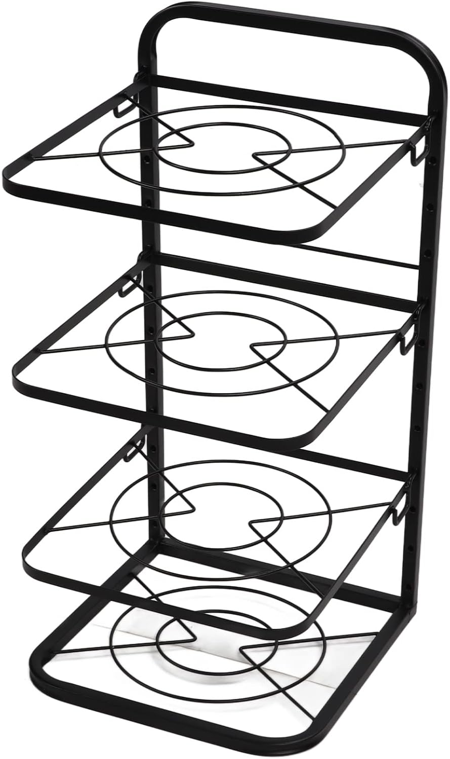 Kitchen Pot Storage Rack 4-Tier Adjustable Height Pot Rack Kitchen Cabinet Countertop Pot Rack Storage Rack Pot Storage Rack Under The Sink