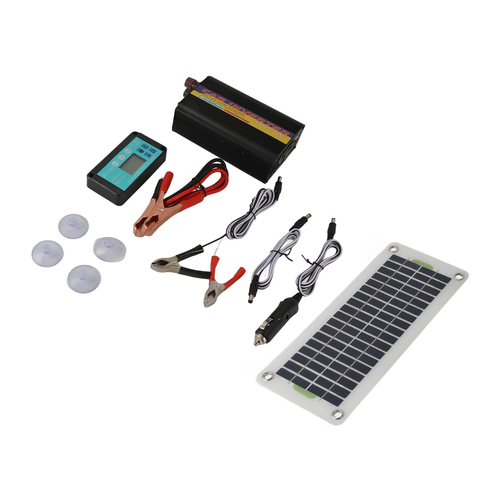 Denash 30W Effiziente Polykristalline Silizium -Solarpanel mit MPPT -Ladungsregler und 1000W Wechselrichter für Schnelle Batterieladungen für Alle Arten von Batteriewagen ABS Material Geeignet
