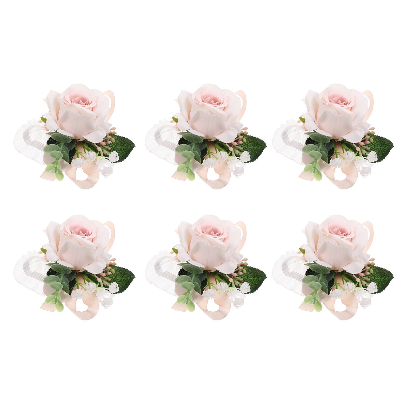Homoyoyo Braccialetto da Polso Fiori Artificiali 6 Pezzi per Matrimonio, Decorazione Floreale Delicata da Sposa e Damigella, Accessorio Elegante per Feste e Cerimonie Nuziali