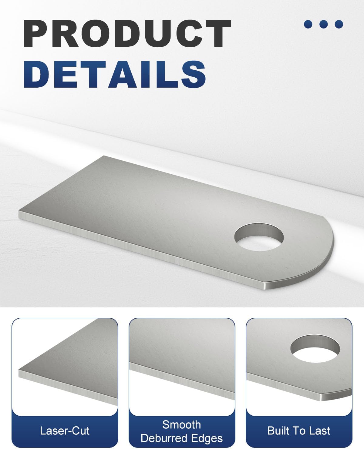 60 Pcs Weld on Tabs, Universal Shock Mount Flat Tab Bracket 1" W, 2-3/8" H, 3/8" Hole, 1/8" Thickness, Mild Steel Tabs Weld on Shock Mounts for Easy Welding