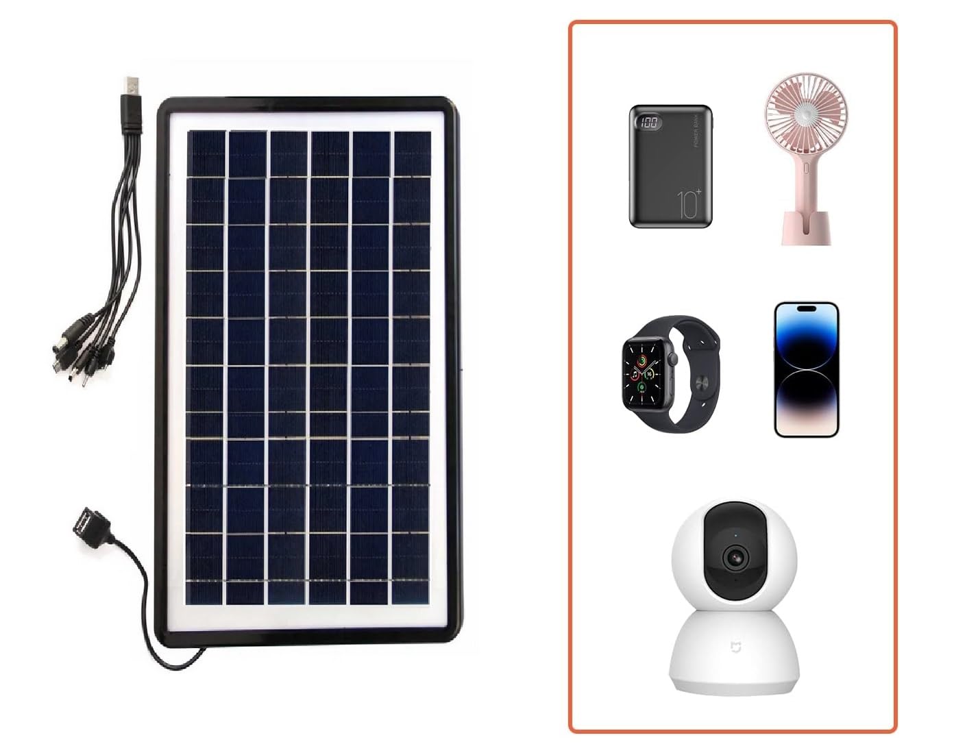 Panneau Solaire Portable 5W 12V Avec Clip - Charge Rapide, étanche - Pour Extérieur, Bricolage, Camping, Sac à Dos