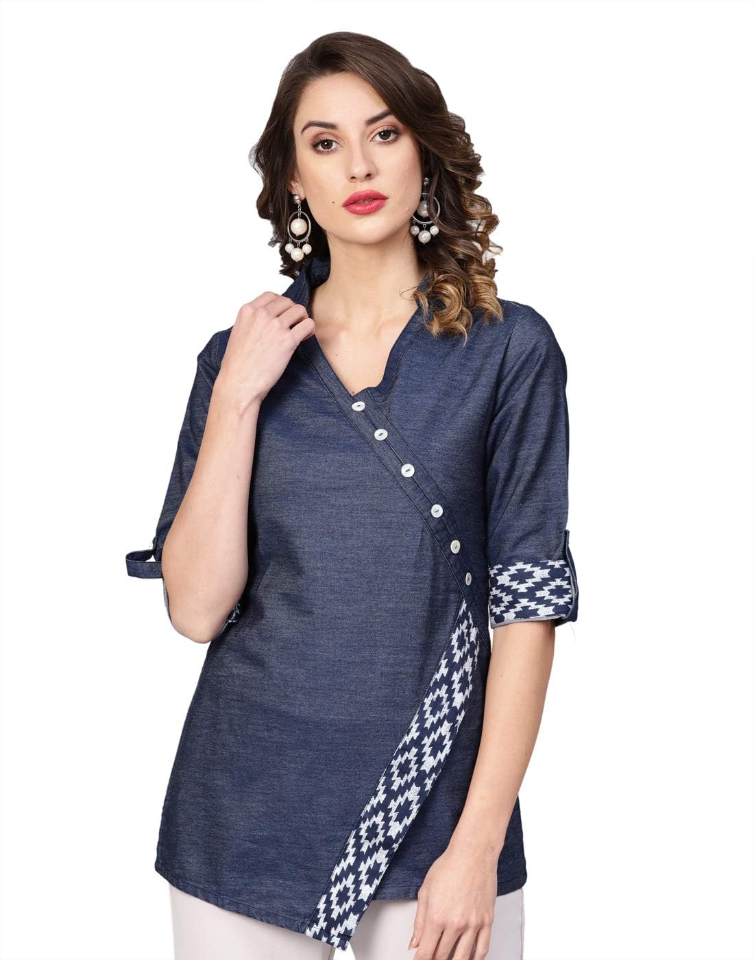 Women's Denim Printed Straight Top for Women