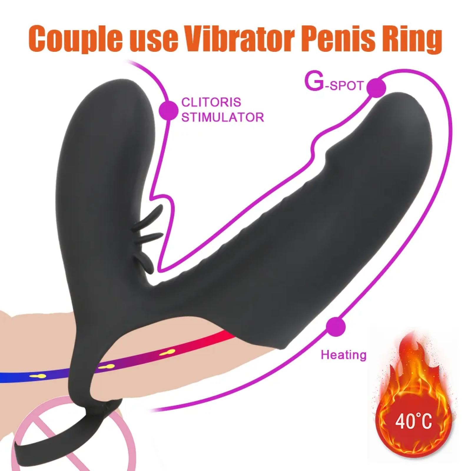 Anello di bloccaggio Strap on vibratori riscaldati per pene Per coppie uomini anello per il pene donne dildo masturbatore spina anale giocattoli erotici del sesso