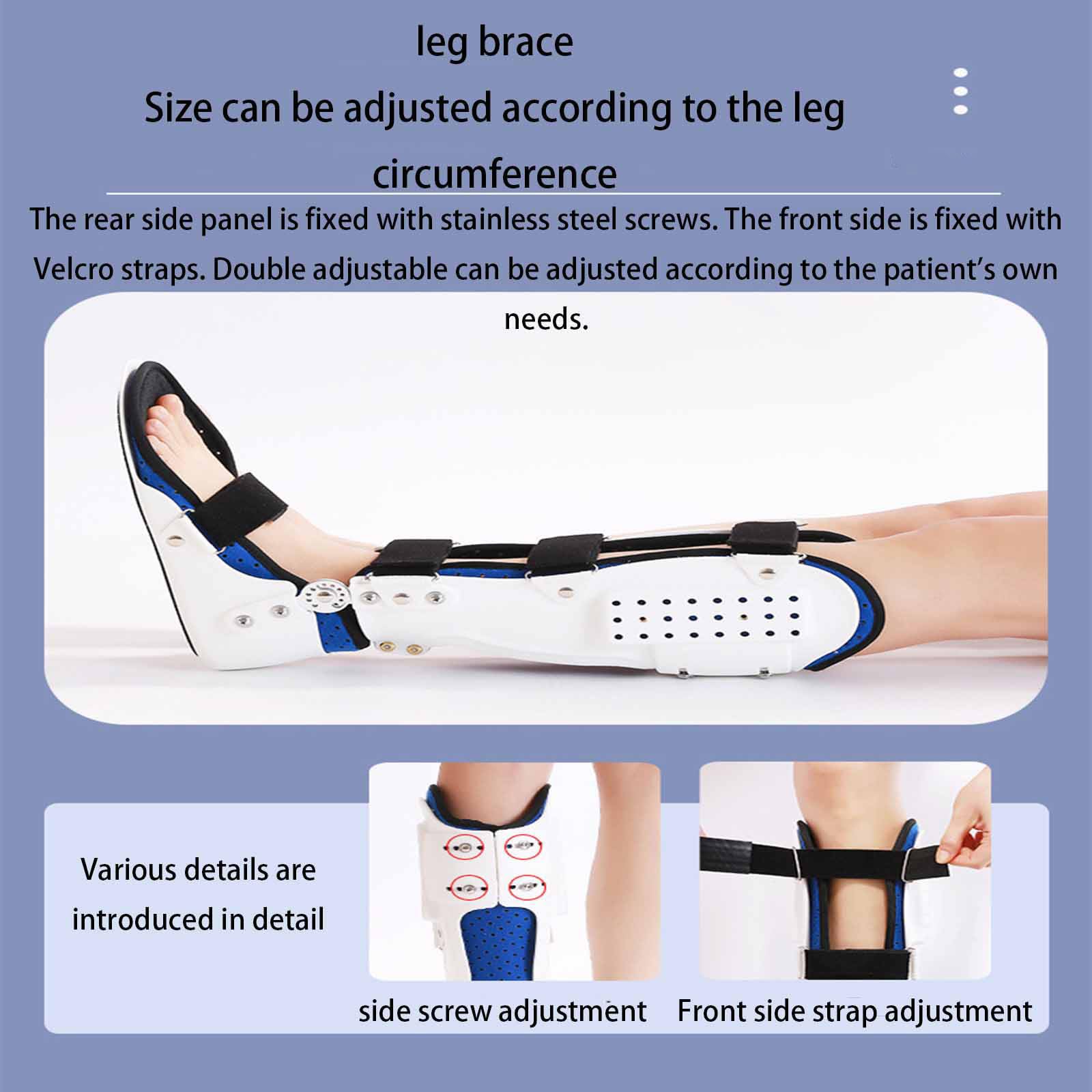 Support de Fixation du Pied, réglable pour différentes Tailles, Plaque de Fixation de Fracture et de Tension ligamentaire, adapté aux Personnes souffrant de blessures aux Jambes (L Left)
