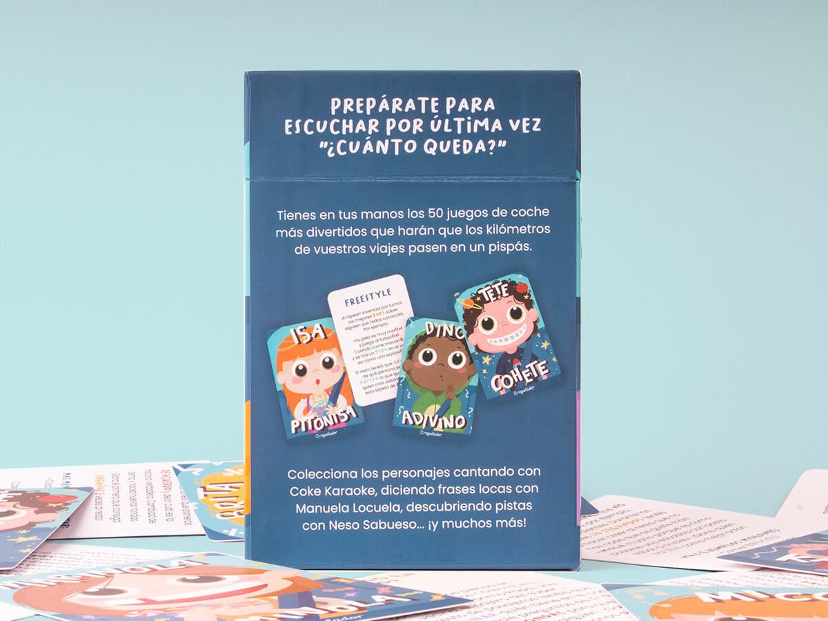 Juegos de Mesa para niños/as ¿CUÁNTO Queda? | El Juego de Cartas para los Viajes | Regalo niña 10 años | Una Idea de Hellofun! | 2 Jugadores | Duración: 5 min- hasta Llegar a Destino | +5