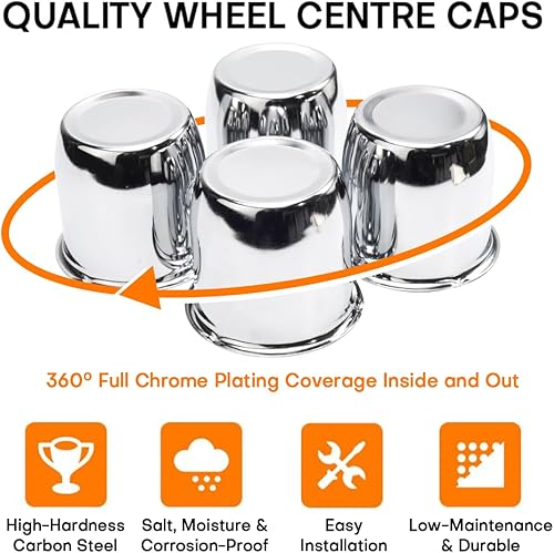 Miniatura 10 de 4 tapas centrales de rueda de 4.25 pulgadas para llanta de remolque de 4.25 pulgadas con orificio central de 4.25 pulgadas, paquete de 4 cubiertas