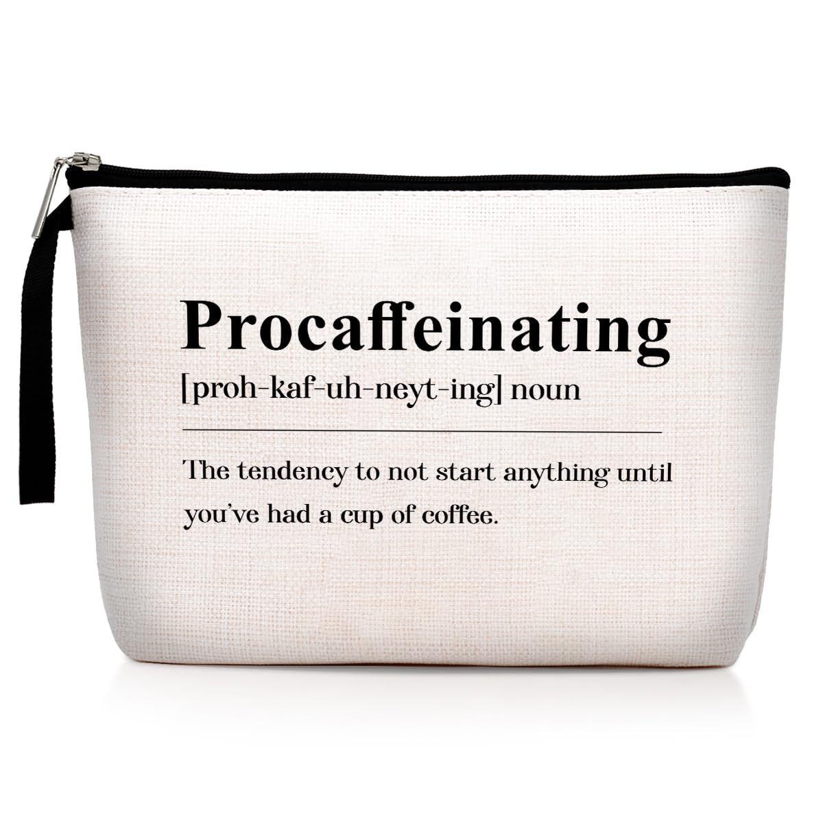 Hanamiya Na Funny Novelty Definition Makeup Bag Coffee Gifts for Female Women Coffee Lovers Coworker Friends Cosmetic Bag Zipper Pouch Bag Travel