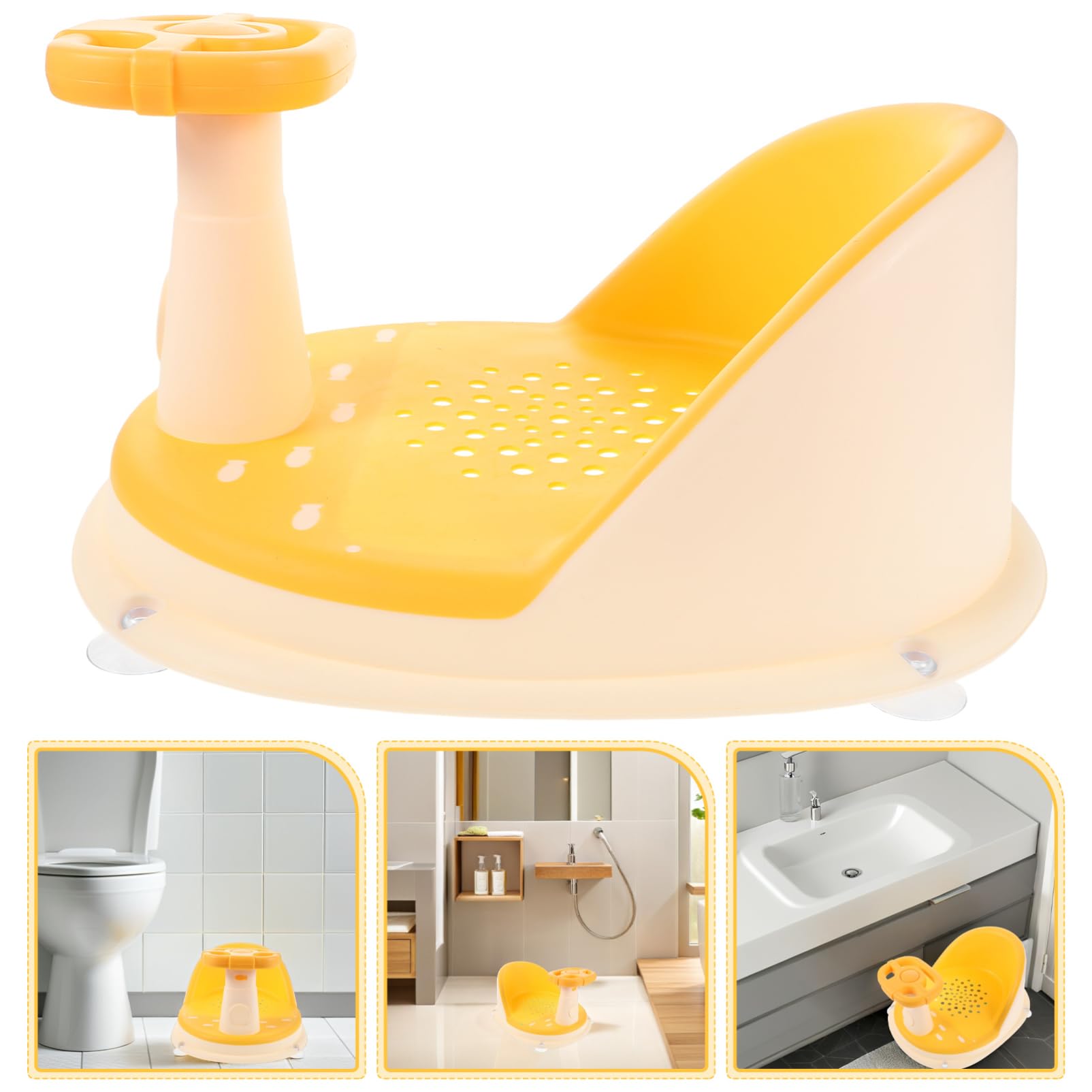 TOYANDONA Badewannensitz mit Saugnapf Rutschfester Sitzhilfe für Junge Mädchen und Kleinkinder Höhenverstellbar Kompaktes Design für Badewanne und Dusche