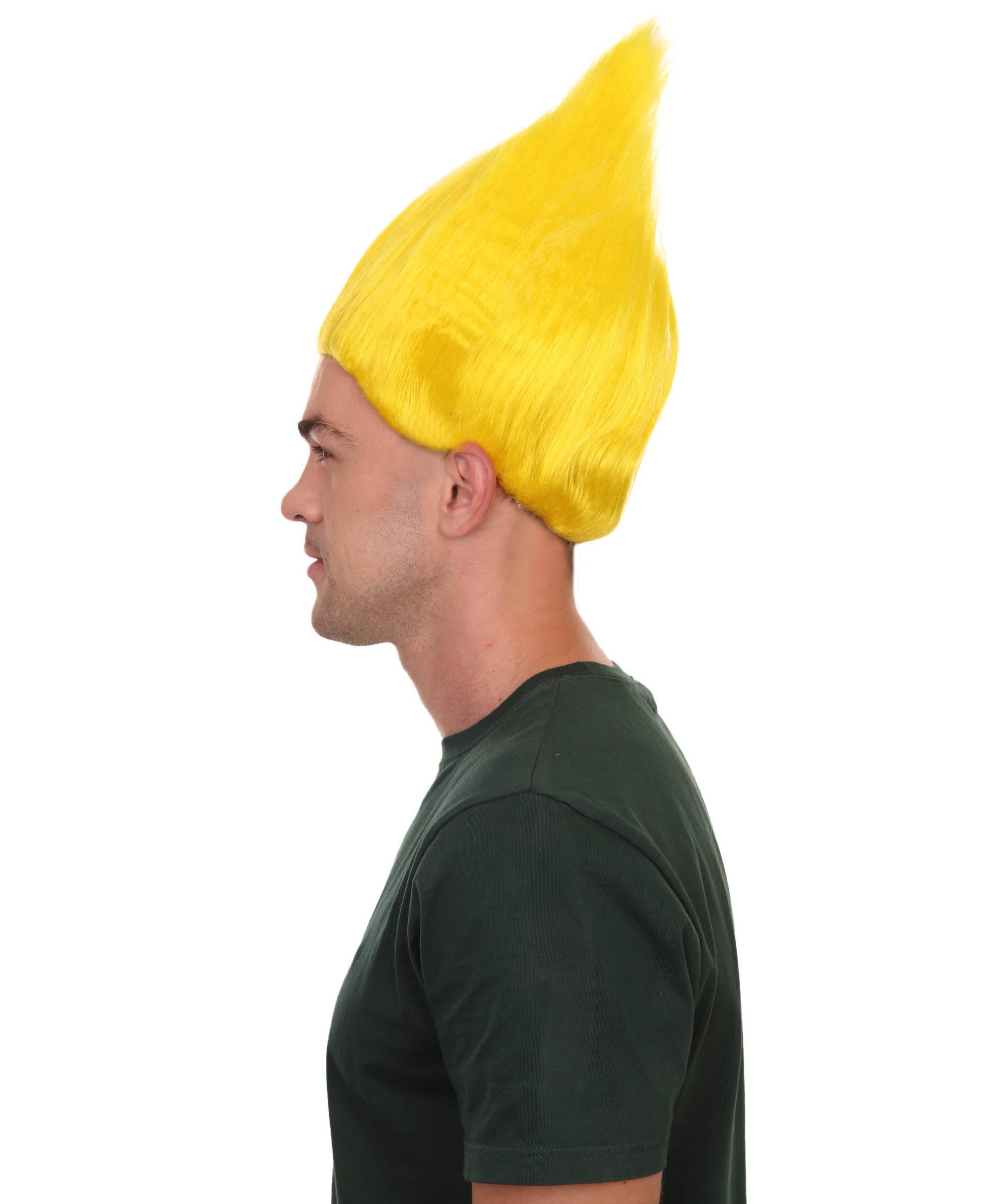HPO Adult Yellow Troll Wigs Collections, Neon Yellow - Image 2