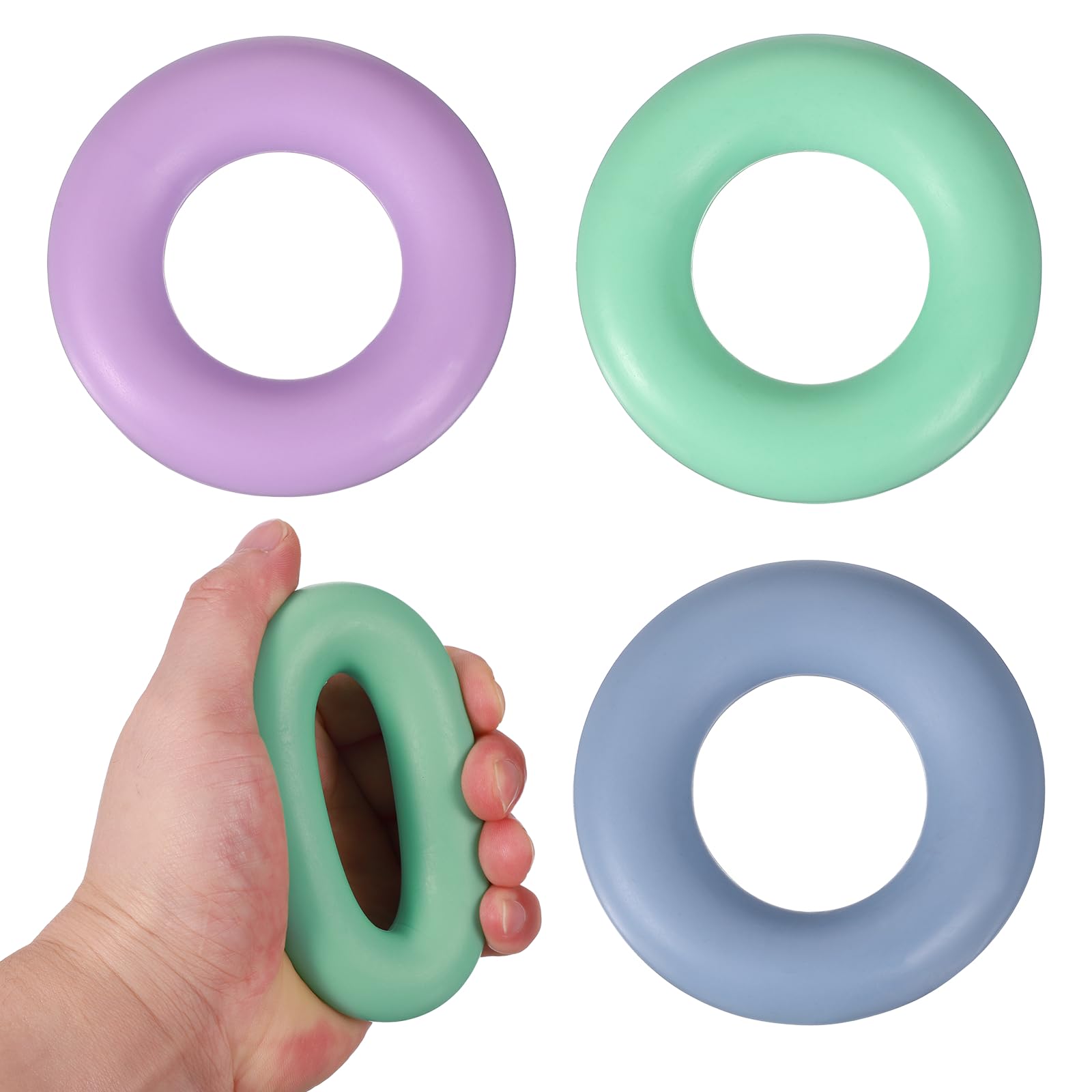 YELARXI Grip Strength Trainer Rings, Portable Hand Grip Strengthener Finger Forearm Strengthener - Fitting for (Athletes/Rock Climbing/Fitness), 3.5" & 40, 50, 60 LB & Assorted Color