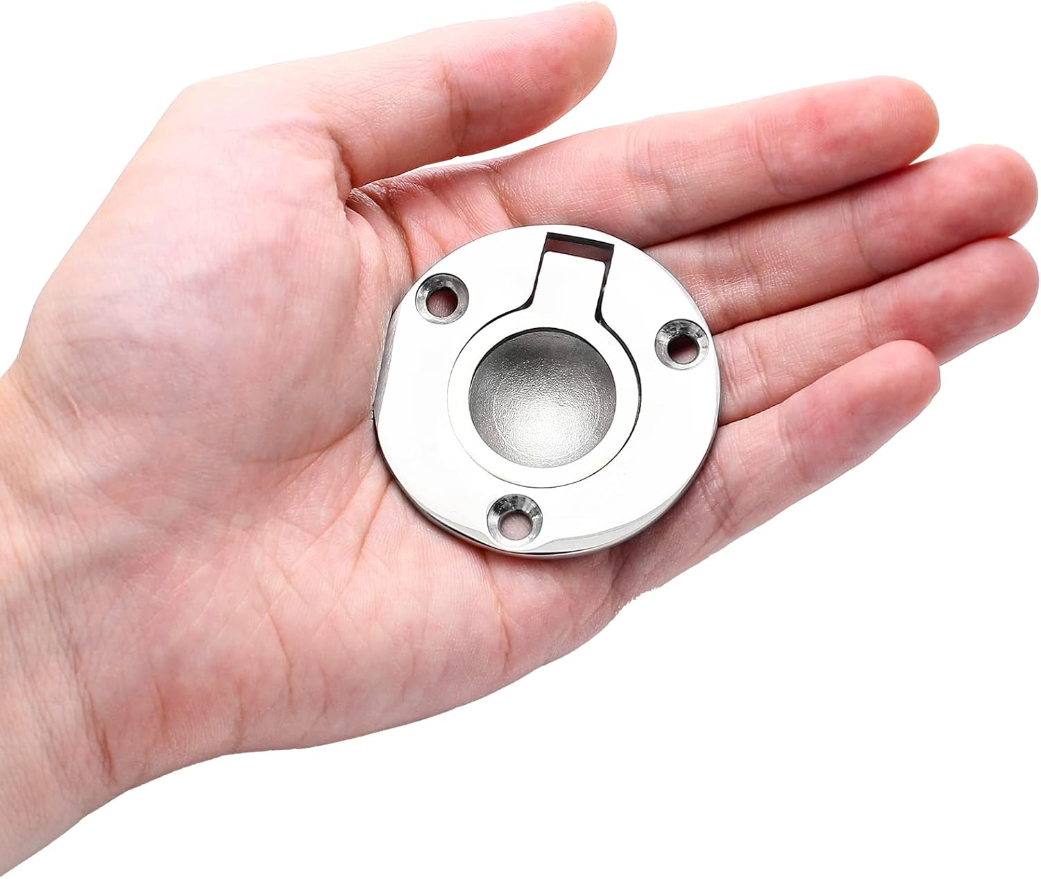 Waziaqoc Flush Pull Ring, Round Ring Pull 316 Stainless Steel Recessed Pull Handle Round Boat Hatch Latch for Furniture Door