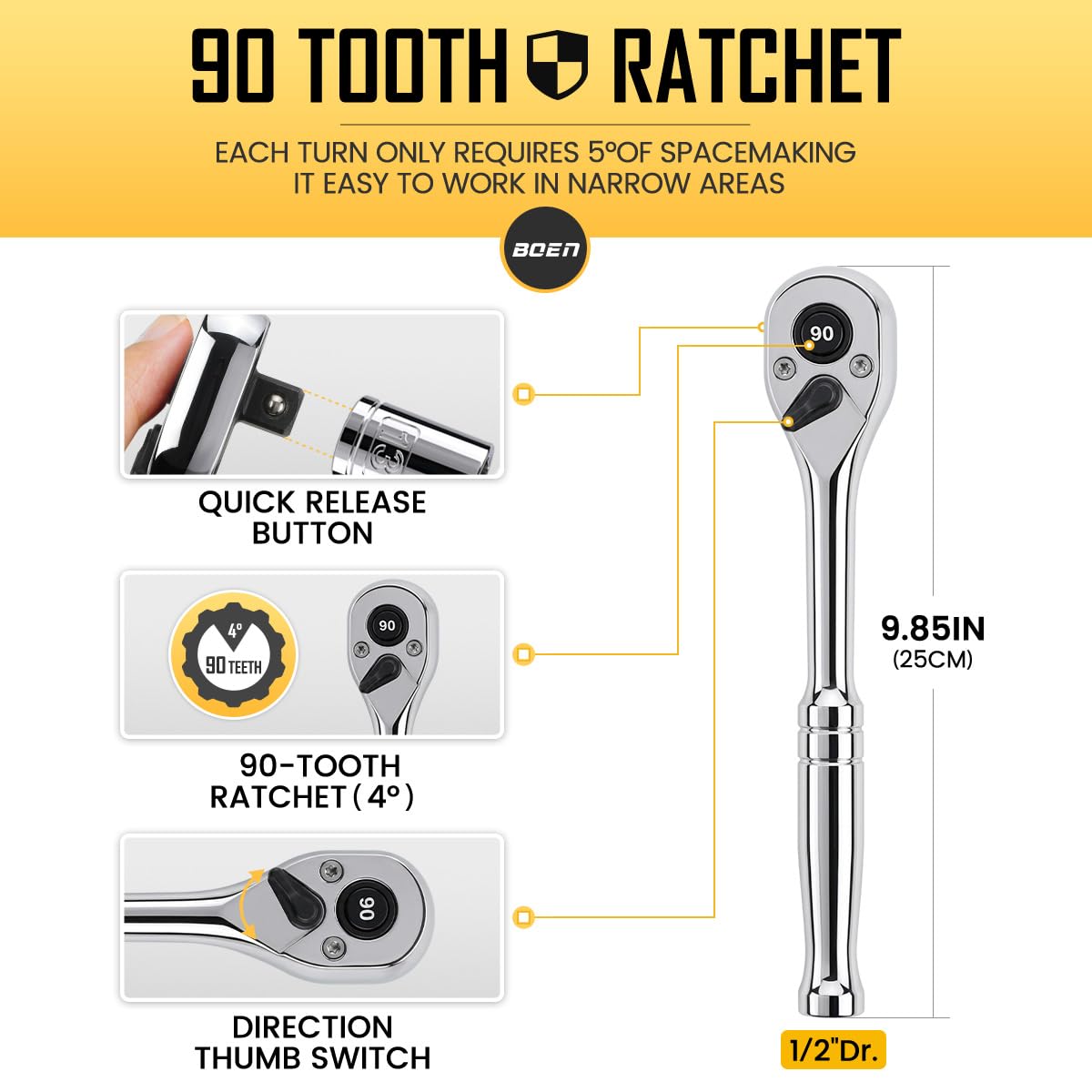 Coffret Outils Mécanicien 450 Pièces, Douilles 6,4/9,5/12,7 mm, SAE et Métrique, pour Réparation Auto - Auto Coffret Outils Mécanicien 450 Pièces, Douilles 6,4/9,5/12,7 mm, SAE et Métrique, pour Réparation Auto - Auto