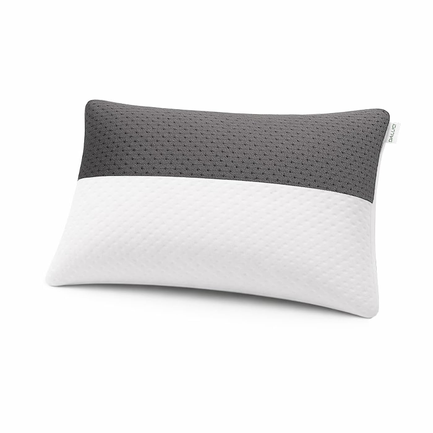 DALUCI Hollow Fiber Pillows Set of 1 | 27 x 16 Inch Standard Size | Soft & Fluffy Sleeping Pillows with Shape Retaining Fill | Breathable Microfiber Bed Pillows, Machine Washable, White & Grey