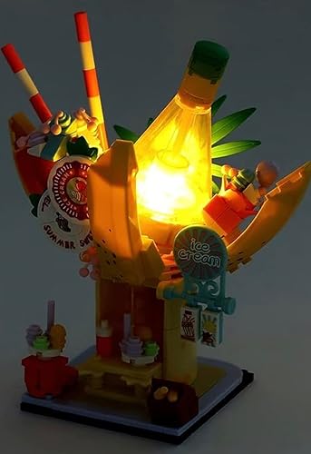 Miniatura 5 de General Jim's Banana Cabin Ice Cream Shop - Bloques de construcción modulares divertidos y coloridos con kit de luz | Compatible con juegos de Lego