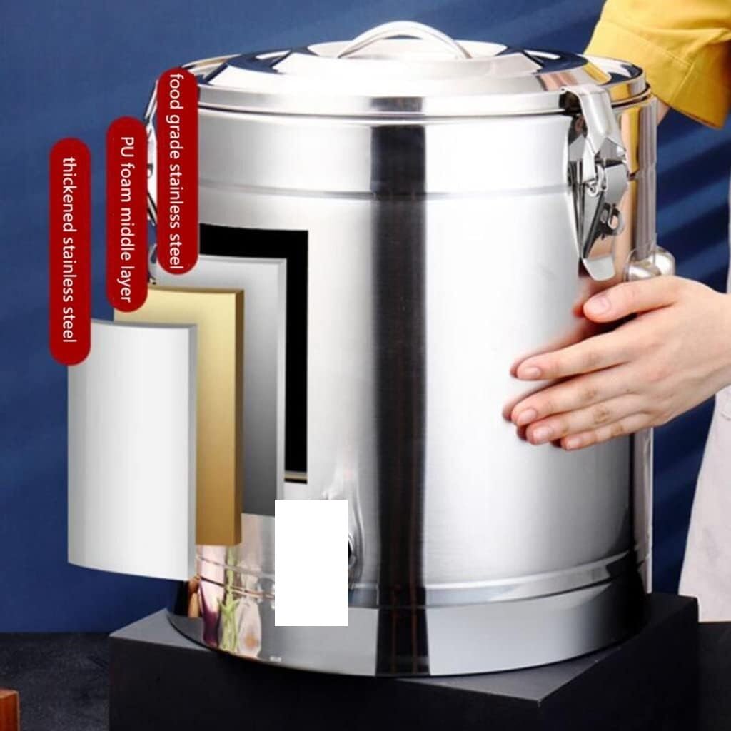 Urna de catering comercial de acero inoxidable con tapa con cerradura, diseño portátil y asa de transporte para té caliente, café y bebidas, gran capacidad