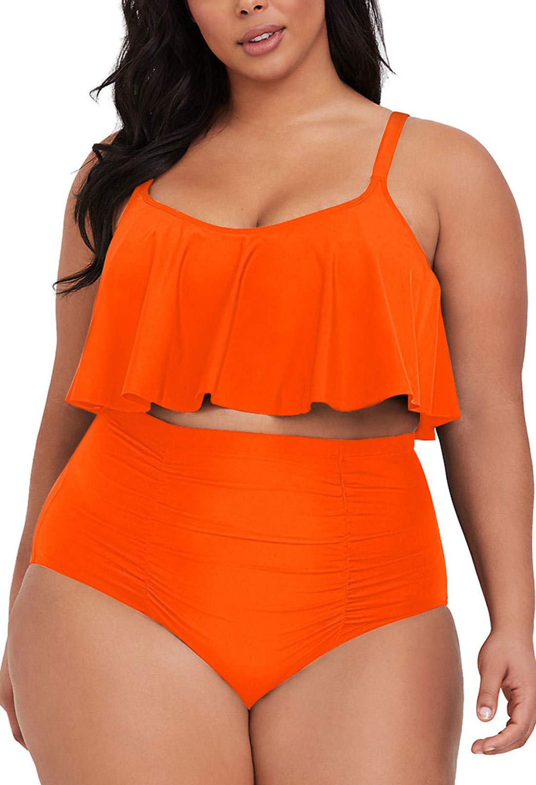 Sovoyontee Women's 2 Piece Plus Size High Waisted Swimsuit Bathing Suit 2xl