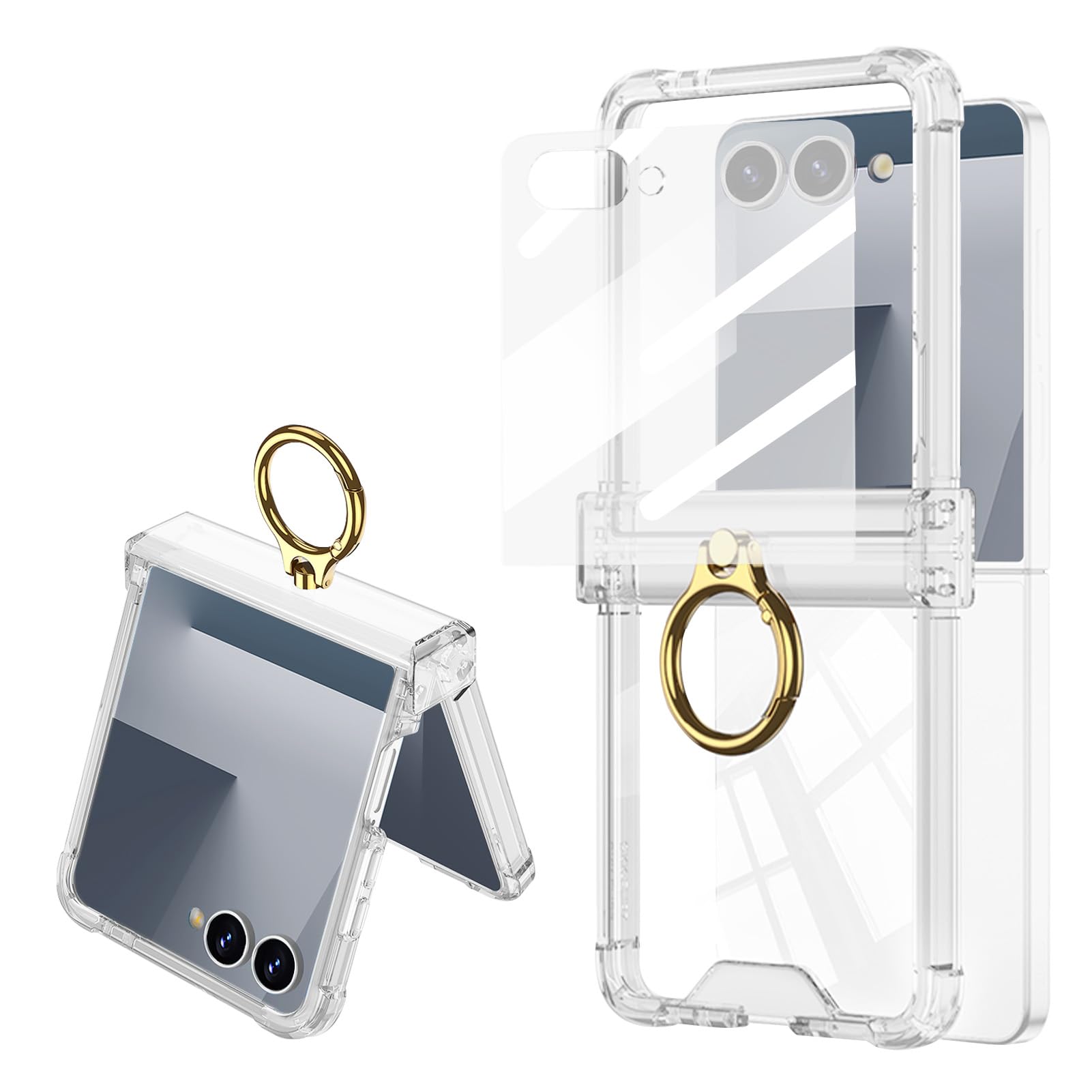 Amazon.co.jp: FODDOM Galaxy z flip7ケース Flip7リングケース 純正