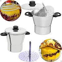Cuscuzeira de Alumínio Polido 16cm com Tampas e Asas Resistentes – Cozimento Uniforme, Alta Durabilidade e Segurança para Preparar Cuscuz Nordestino e Outras Receitas Rápidas no Dia a Dia das Cozinhas