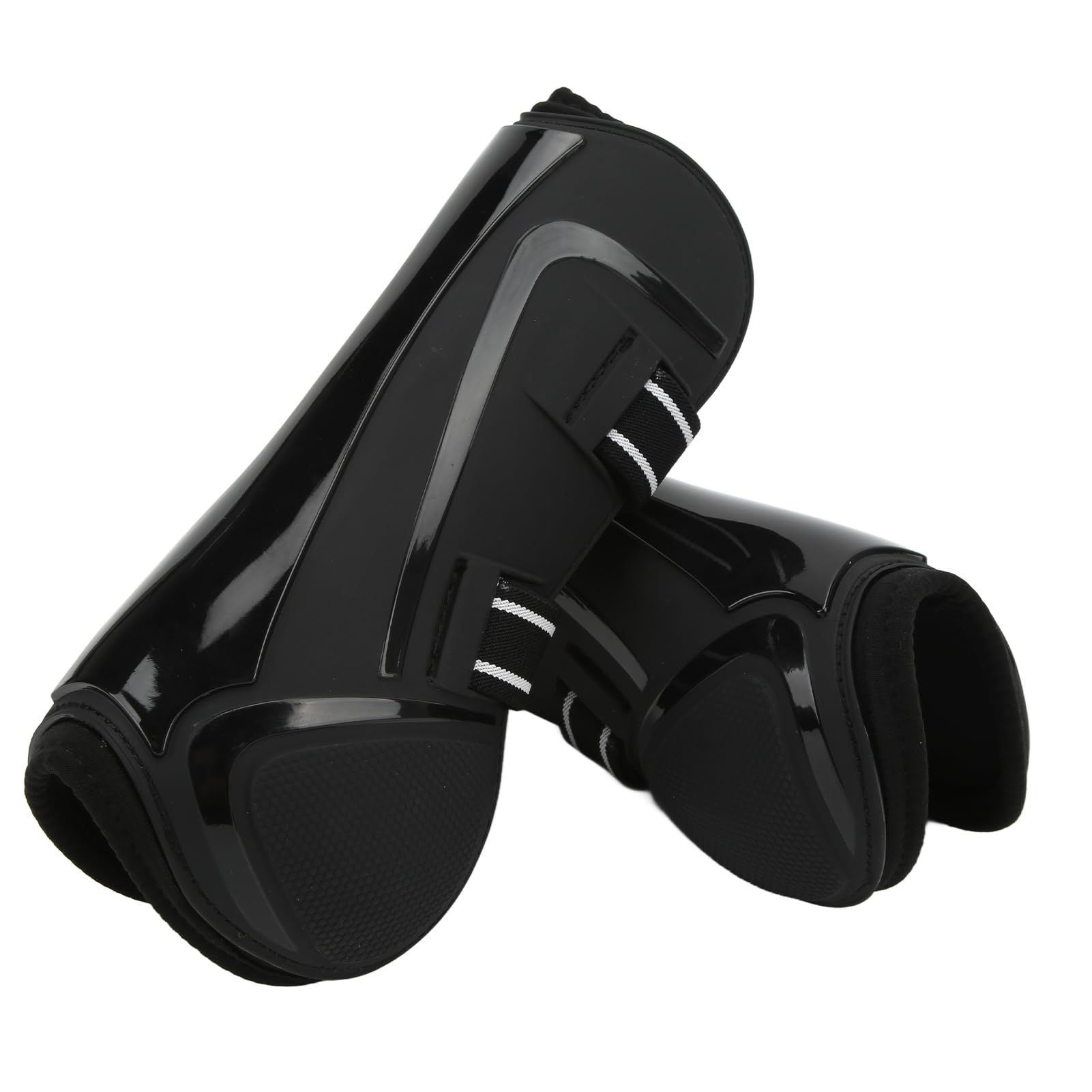 Gavigain Horse Leg Protector Soft Comfortable for Every Step Any Weather Conditions (1 Set Black L 7.5x7.5x15cm / 3x3x5.9in)