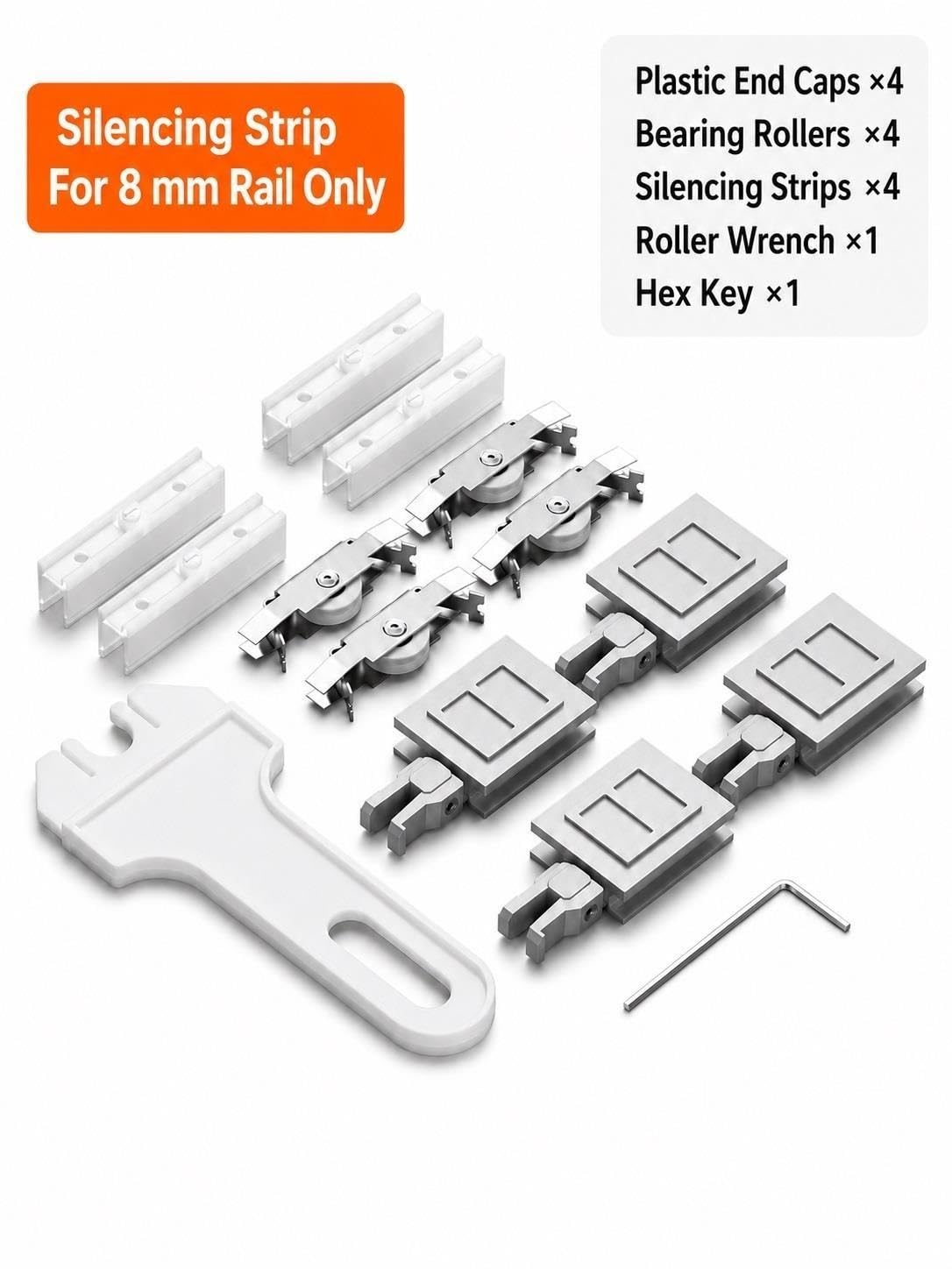 Alu Schiebetür Schienen Set für Glas 5/8mm mit Rollen