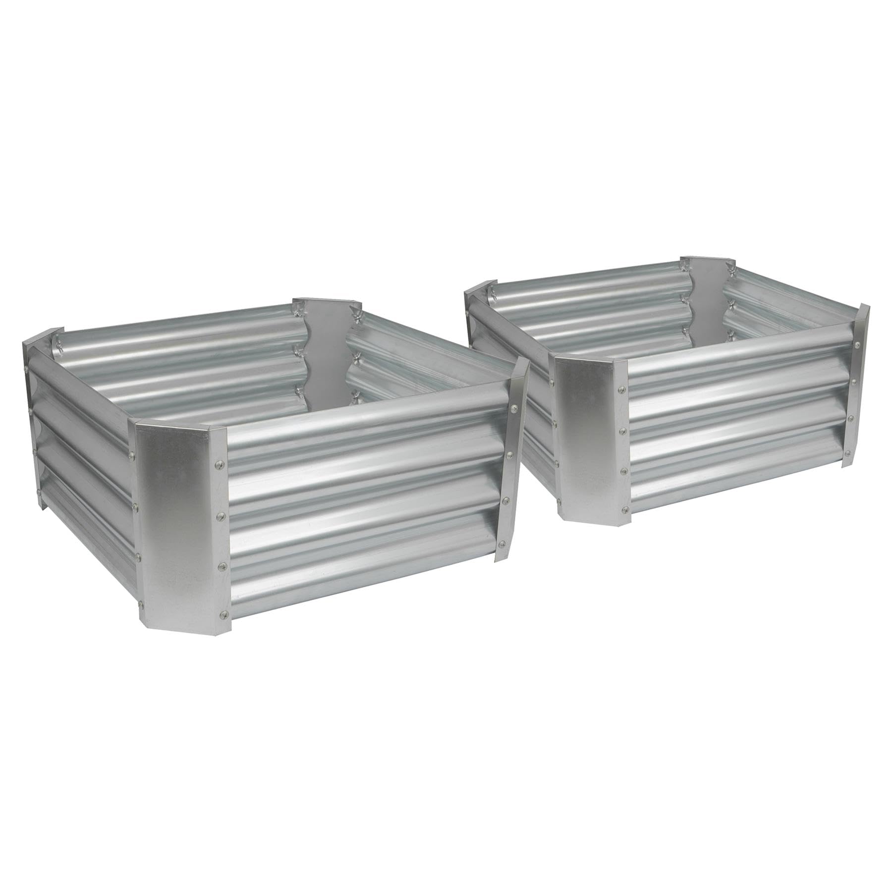 Harbour Housewares Square Galvanised Steel Raised Garden Bed - 60cm x 60cm - 2pc