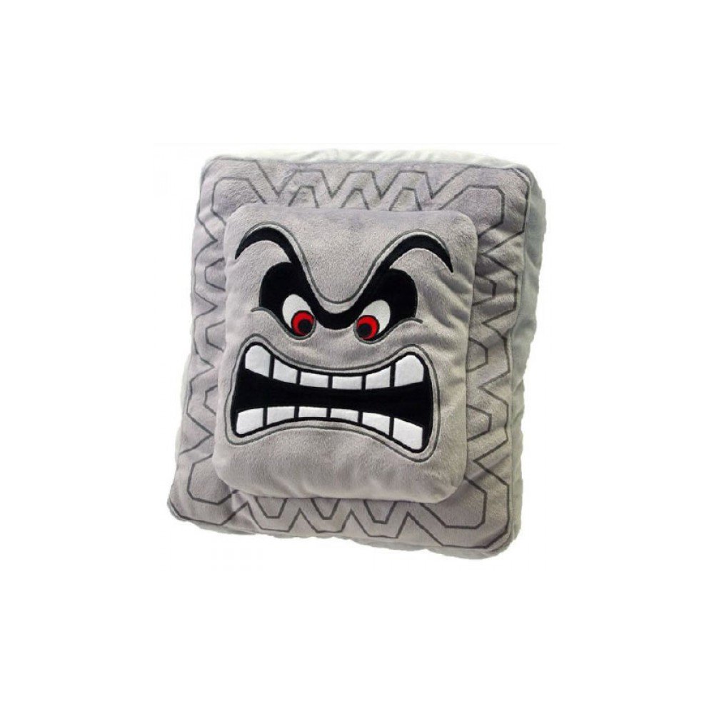 Super Maro Bros. - Thwomp Plüschkissen 32cm