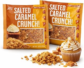 Salt Caramel Crunch Toppings- Salted Caramel Pieces, 2-10oz Bags- Caramel Sugar Topping