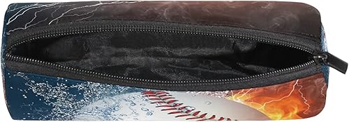 Miniatura 4 de AUUXVA Bolsa de lápices deportiva para béisbol, agua de fuego, estuche para lápices, bolsa con cremallera, bolsa para brochas de maquillaje, para la