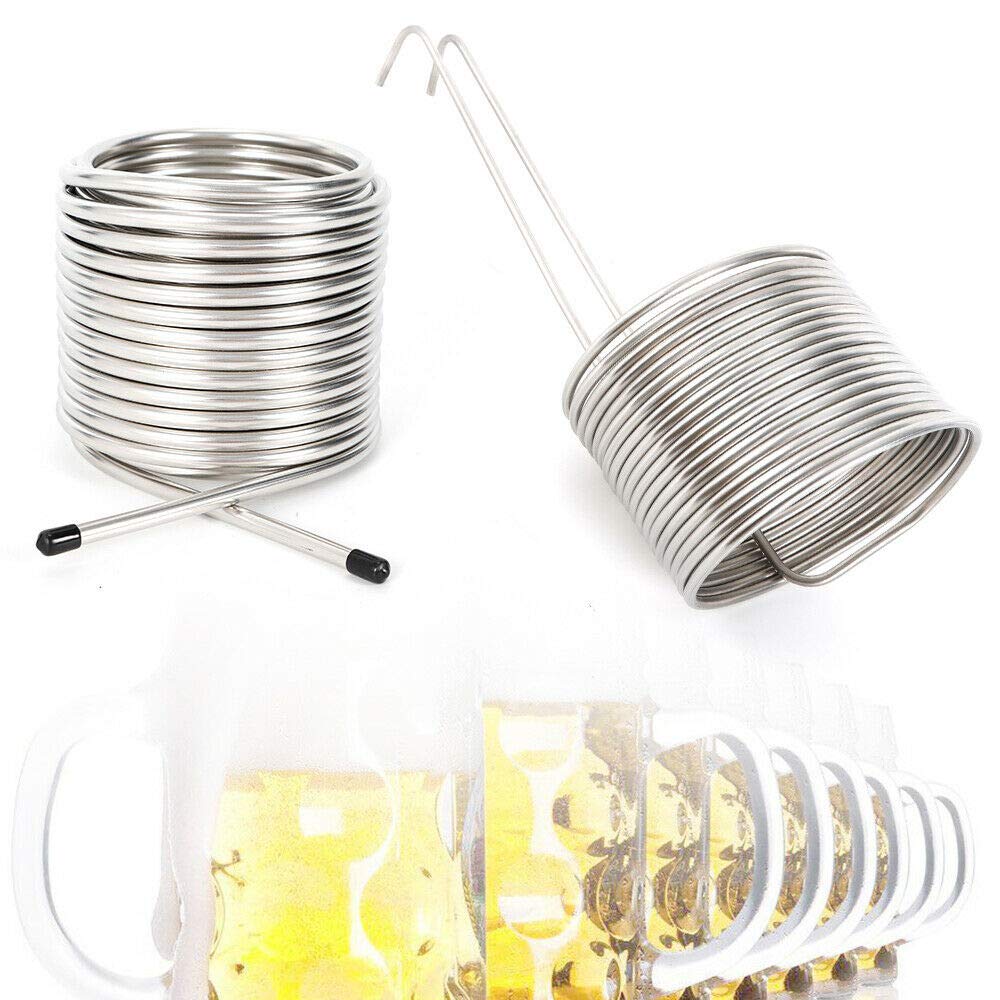 Gdrasuya10 Wort Chiller, Home Beer Brewing Equipment Cooling Coil Pipe Beer Malt Heavy-Duty Garden Hose Fitting, Homebrewing